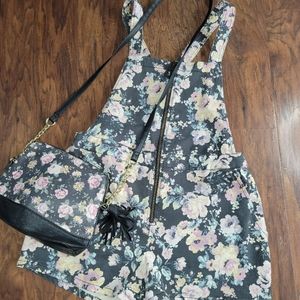 Floral overalls